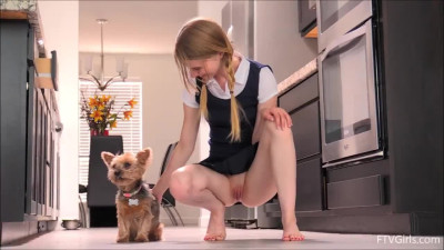 Charlotte Carmen No Panties Schoolgirl Dancing